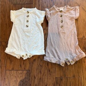 Lou Lou & Company Cream and Tan Kids One Pieces